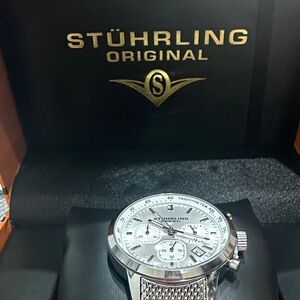 Stuhrling Original Silver Chronograph Watch